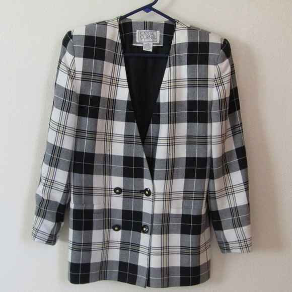 Vintage Jackets & Blazers - Vintage! 90s Plaid Blazer